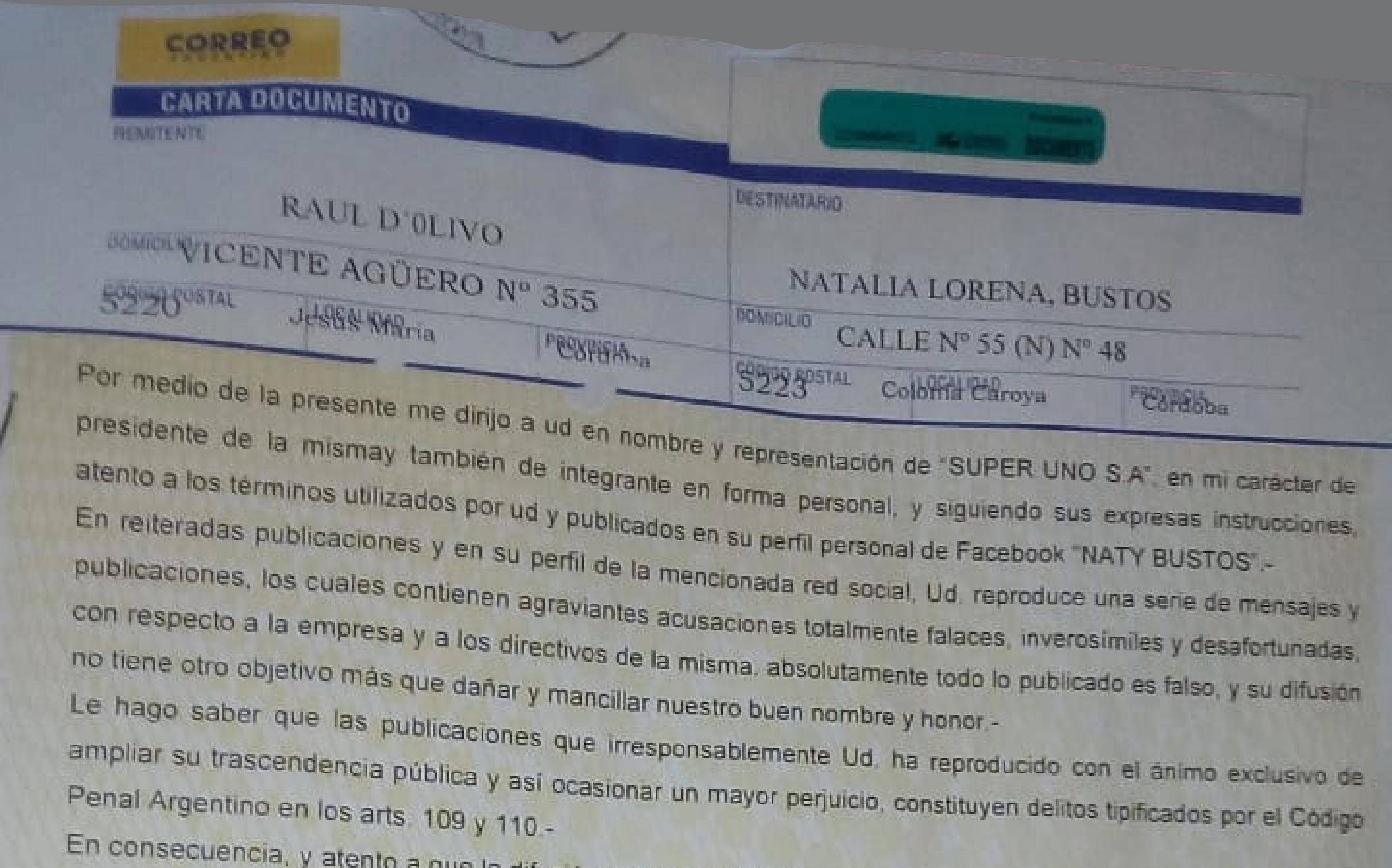 Raúl D'Olivo intimó judicialmente a una ex empleada de Super Uno | La Ronda